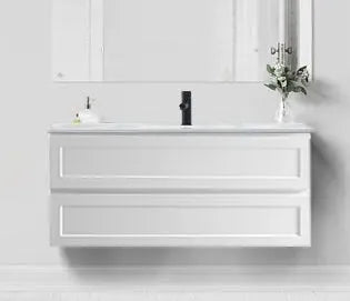 Hampton Shaker 750mm Matte White Wall Hung With All Drawer Vanity - RJ Bathroom