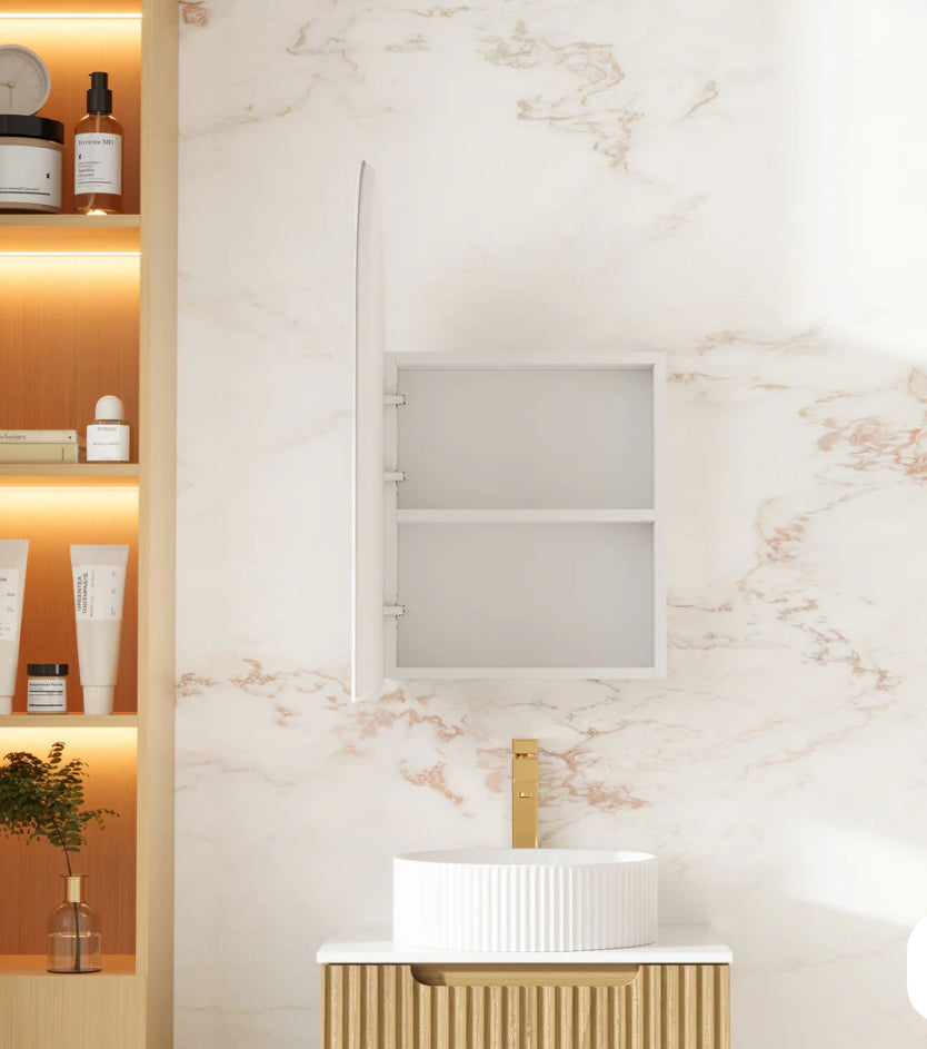 Arched LED Mirror Shaving Cabinet 500*900mm Athena PVC