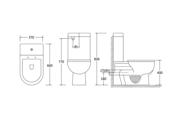 Venus Box Rim Back To Wall Ceramic Toilet Suite - RJ Bathroom