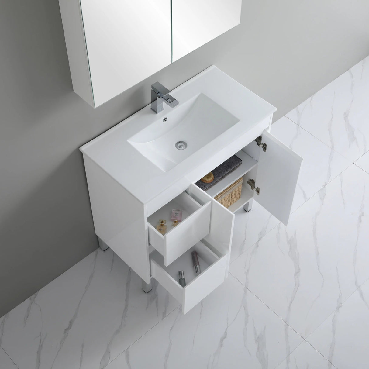 Polar PVC Waterproof 900mm Freestanding Vanity