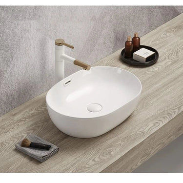 Ellips Oval 490x365mm Above Counter Gloss White Overflow Basin