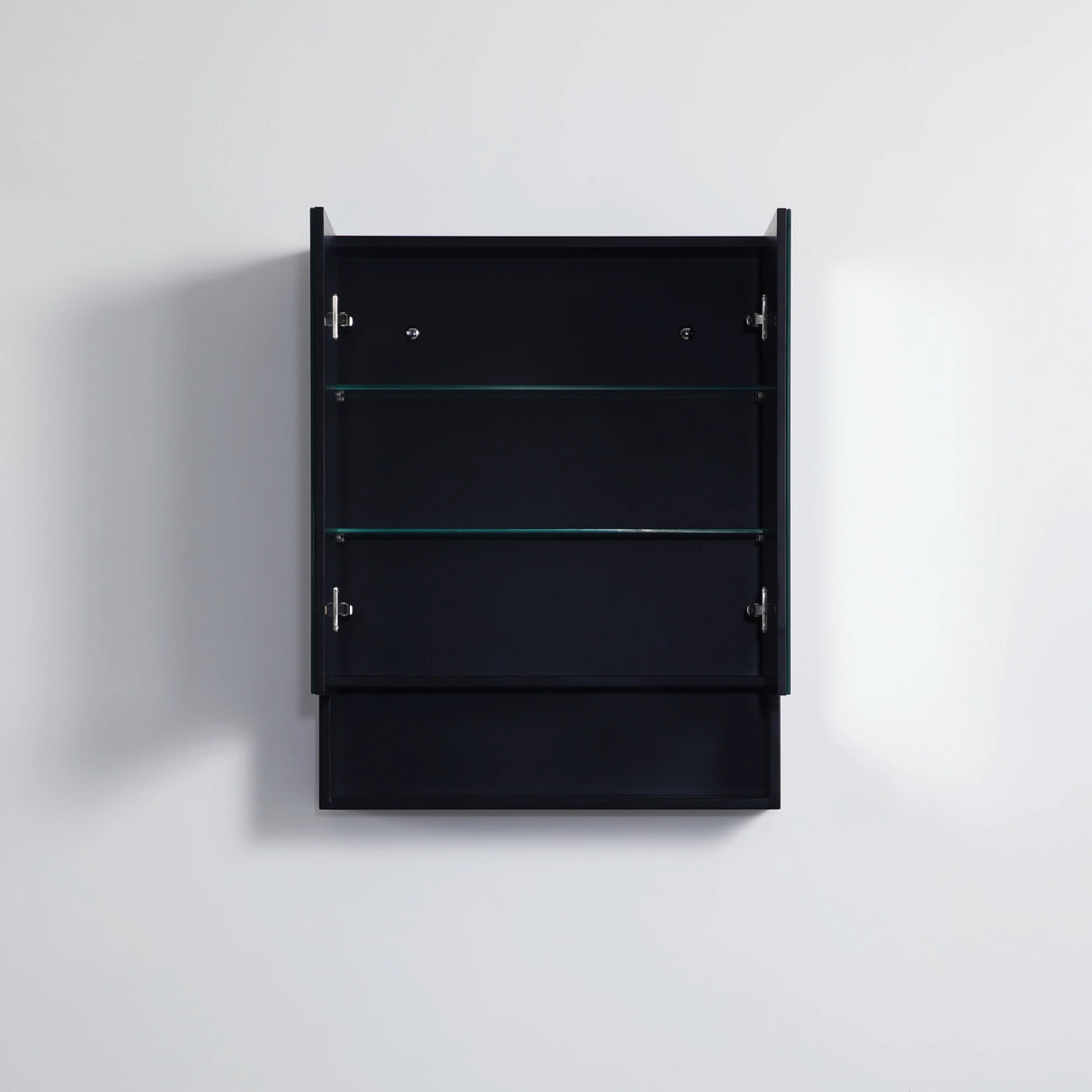 Matte Black PVC Waterproof 600mm Fremantle Mirror Shaving Cabinet