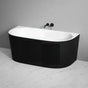 Elivia Back to Wall Freestanding Bathtub Matte Black & White - RJ Bathroom
