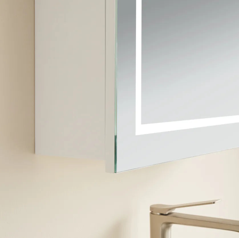 Arched Mirror Shaving Cabinet 600*900mm Olivia LED Matte White