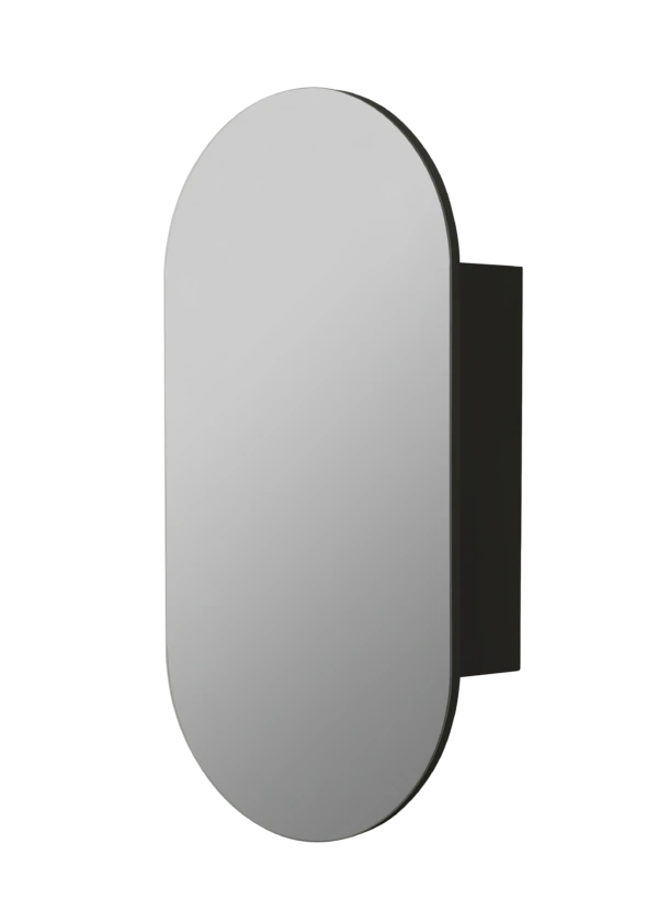 Olivia Pill/Oval Shaped Shaving Cabinet Black Black 450x900mm