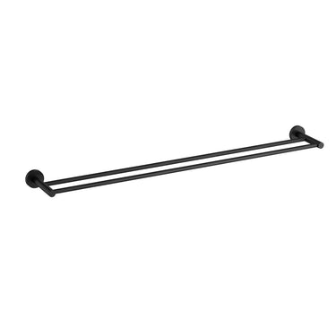 Otus Matte Black Slimline Double Towel Rail 900mm - Stainless Steel