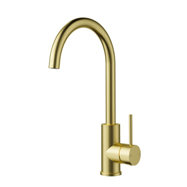 Otus Brushed Gold Slimline Sink Mixer, front view