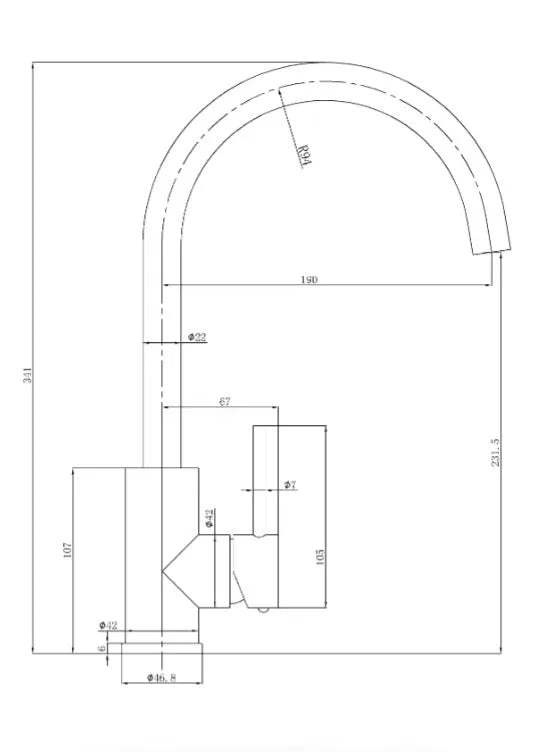 Otus Kitchen and Laundry Sink Mixer - Chrome PLC1001SS - RJ Bathroom