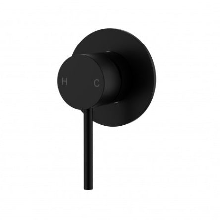 Otus Slimline Shower Bath Wall Mixer Matte Black - PLC3001SS-TK-B - RJ Bathroom
