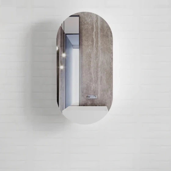 Olivia Pill/Oval Shaped Shaving Cabinet Black Black 450x900mm