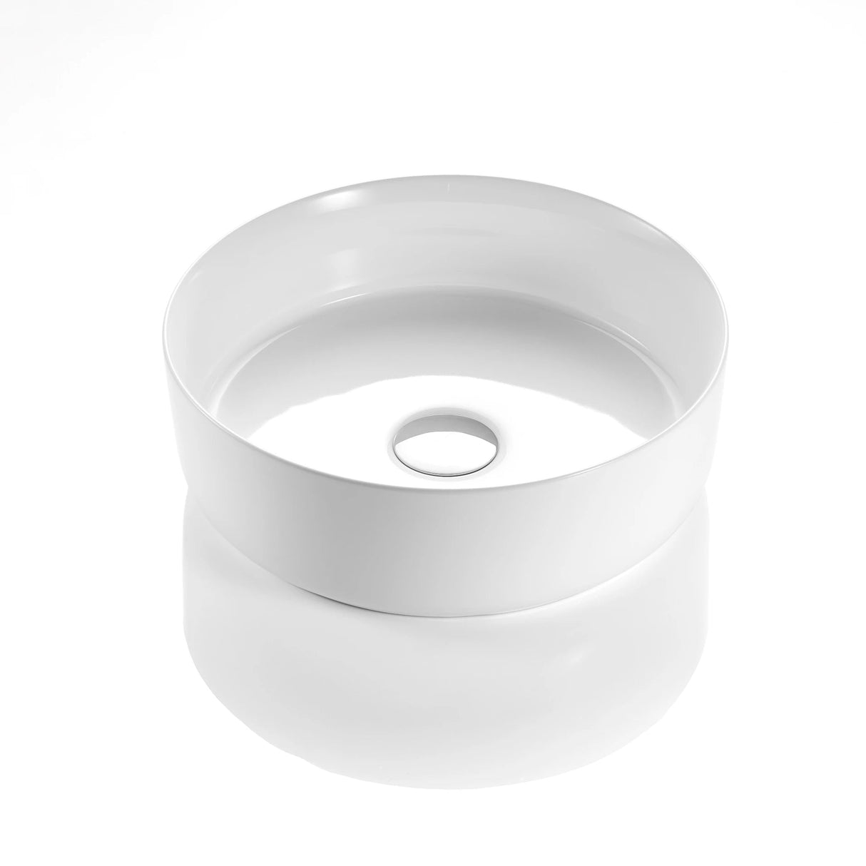 White ceramic sink basin on a white background