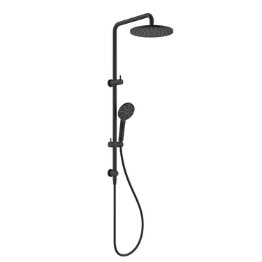 Matte Black Twin Shower Rail Set Cora SS 250mm Head