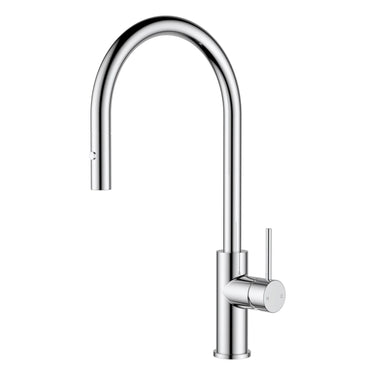 Otus Chrome Slimline Gooseneck Pull-Out Sink Mixer - Stainless Steel