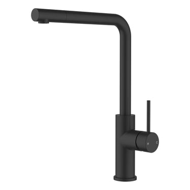 Otus Matte Black Slimline Pull-Out Sink Mixer - Stainless Steel