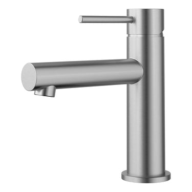 Otus Stainless Steel Slimline Basin Mixer Straight Spout