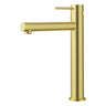 Otus Brushed Gold Slimline Tall Basin Mixer Straight Spout - Stainless Steel