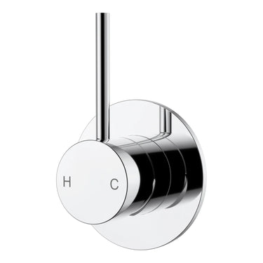 Otus Chrome Slimline Shower Bath Wall Mixer Lever Up - Stainless Steel