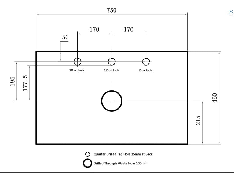 Fluted Wall Hung Vanity Brindabella 750mm Matte Black Waterproof Galaxy Black Stone top