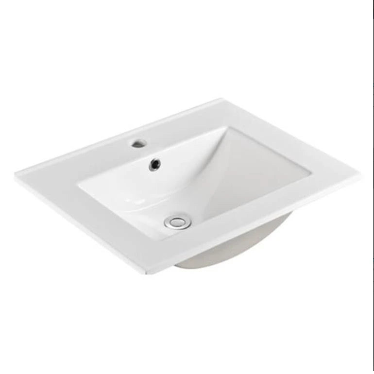 Hampton Shaker 600x360mm Slim Narrow Matte White PVC Waterproof Freestanding Vanity