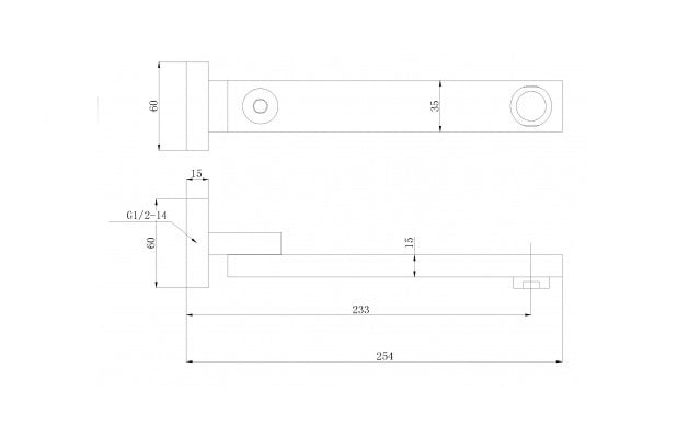 Rosa Swivel Bath Spout Matte Black - PHD1008SW-B - RJ Bathroom