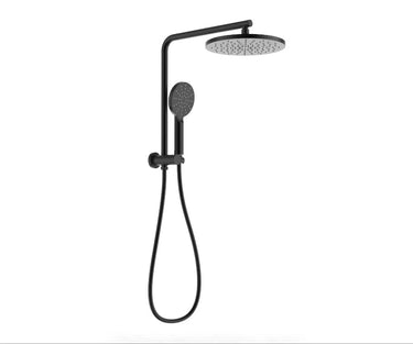 Regal Round Chrome/Black Half Rail Multi-Function 2 in 1 Shower Set - RJ Bathroom