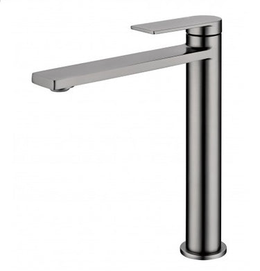 Ruki High Rise Basin Mixer Brushed Gun Metal - RJ Bathroom