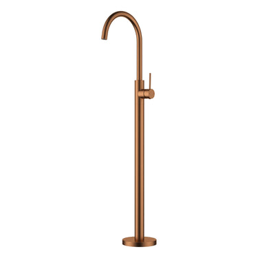 Otus Brushed Copper Slimline Freestanding Bath Mixer - Stainless Steel