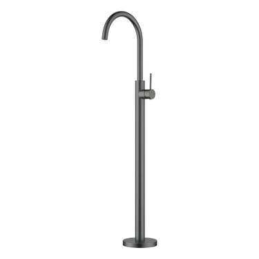 Otus Gun Metal Slimline Freestanding Bath Mixer - Stainless Steel