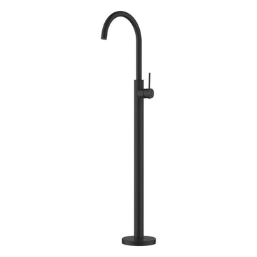 Otus Matte Black Slimline Freestanding Bath Mixer - Stainless Steel