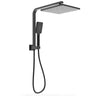 Sando Square Chrome/Black Half Rail Multi-Function 2 in 1 Shower Set - RJ Bathroom