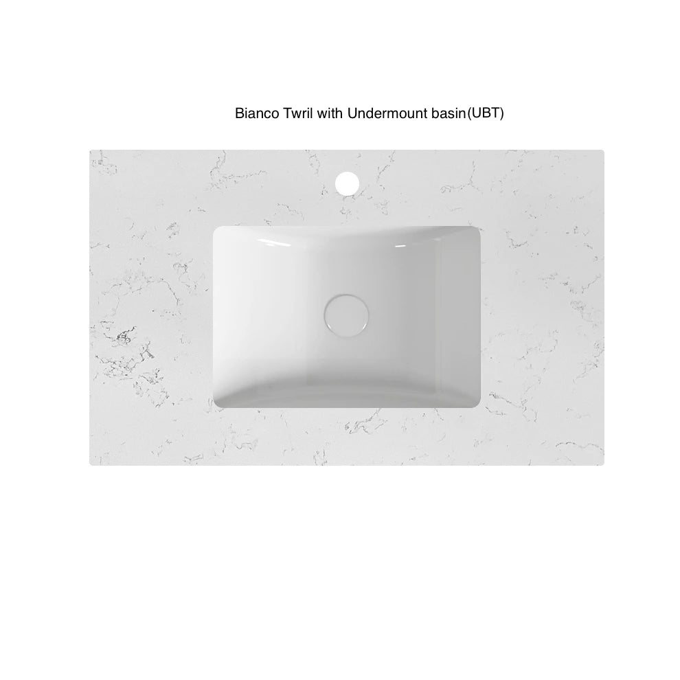 Bianco Twirl Stone Top with White undermount basin