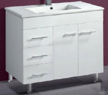 Noah Classic Square Handles 900mm Freestanding Bathroom Vanity - RJ Bathroom