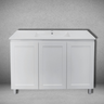 Hampton Shaker Door 1200mm Matte White Legs Vanity - RJ Bathroom