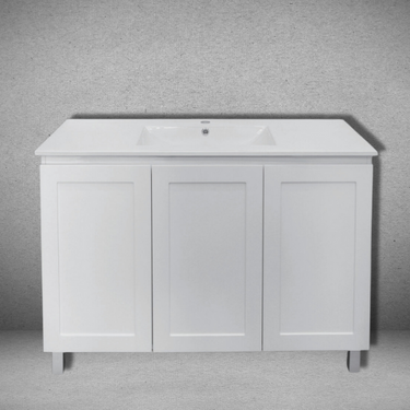 Hampton Shaker Door 1200mm Matte White Legs Vanity - RJ Bathroom