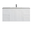 Acacia Hampton Shaker 1500mm Matte White PVC Waterproof Wall Hung Vanity - RJ Bathroom