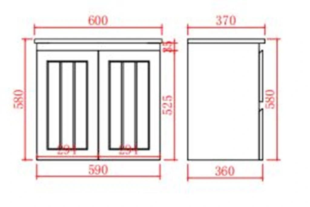 Acacia Hampton Shaker 600x360mm PVC Waterproof Ensuite Slim Narrow Compact Wall Hung Vanity - RJ Bathroom