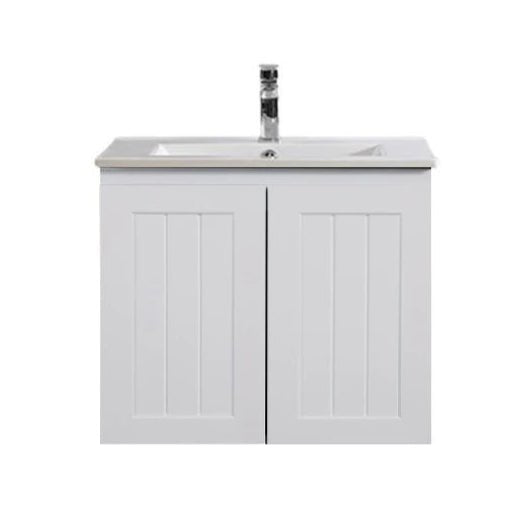 Acacia Hampton Shaker 600x360mm PVC Waterproof Ensuite Slim Narrow Compact Wall Hung Vanity - RJ Bathroom