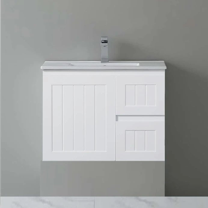 Acacia Hampton Shaker 750x360mm PVC Waterproof Ensuite Slim Narrow Compact Wall Hung Vanity - RJ Bathroom