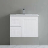 Acacia Hampton Shaker 750x360mm PVC Waterproof Ensuite Slim Narrow Compact Wall Hung Vanity - RJ Bathroom