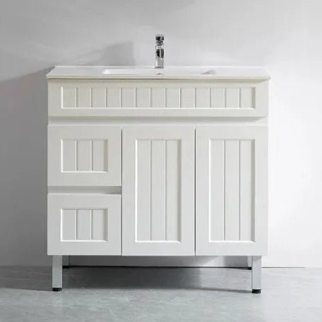 Acacia Hampton Shaker 900mm Matte White PVC Waterproof Vanity - RJ Bathroom