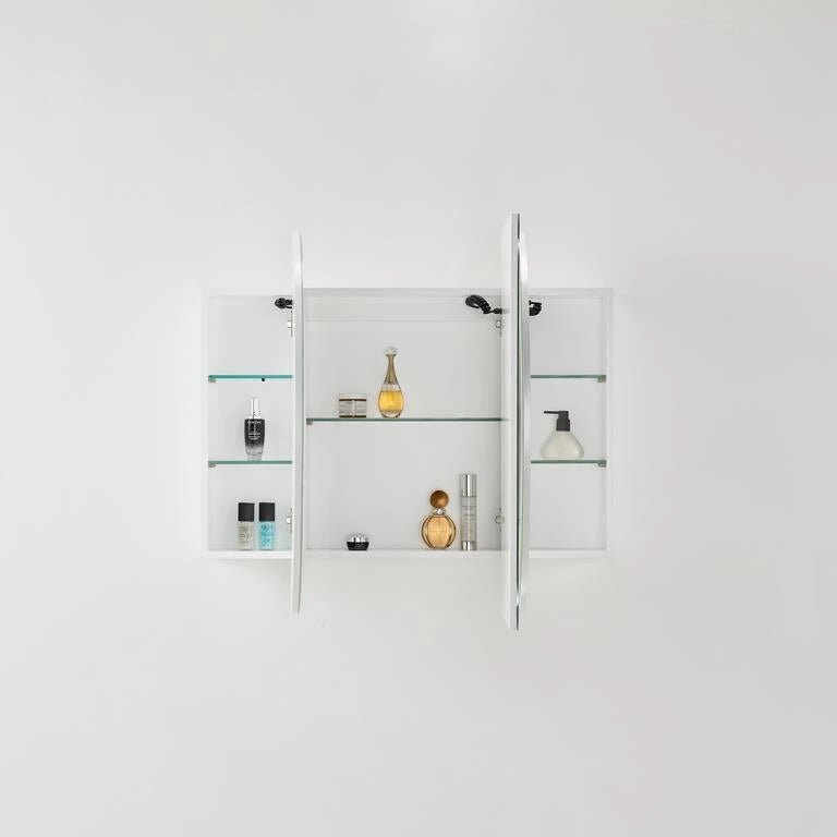 Allison Pill Oval LED Light Shaving Cabinet Matte White 1200*750*150mm - RJ Bathroom