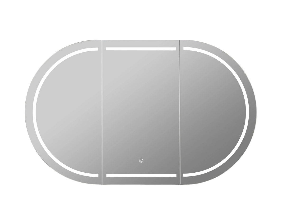 Allison Pill Oval LED Light Shaving Cabinet Matte White 1200*750*150mm - RJ Bathroom