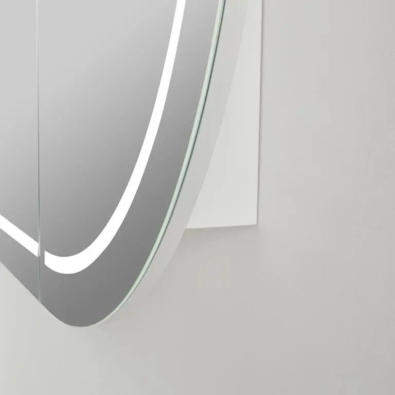Allison Pill Oval LED Light Shaving Cabinet Matte White 1500*800*155mm - RJ Bathroom