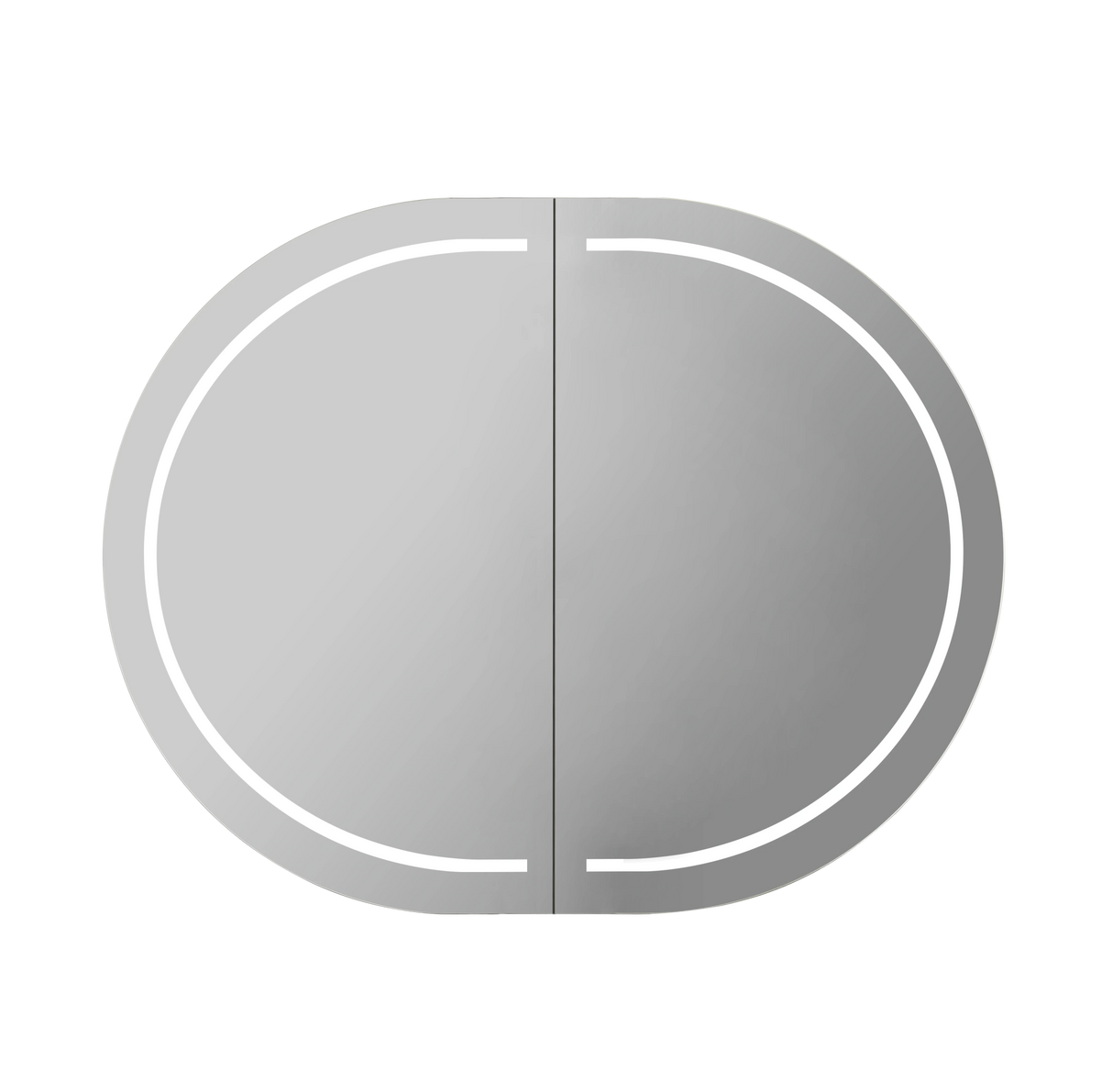 Allison Pill Oval LED Shaving Cabinet Matte Black 900*600*150mm - RJ Bathroom