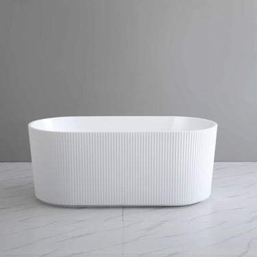 Ally 1700mm fluted oval freestanding bath in Gloss White