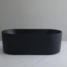 Ally Groove Fluted Oval Round Freestanding Bathtub 1500mm Matte Black - RJ Bathroom