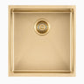 Aquaperla 440x440mm Light Brushed Brass Single Bowl Kitchen Sink - PVD Stainless Steel, Bottom Grid, Top or Undermount