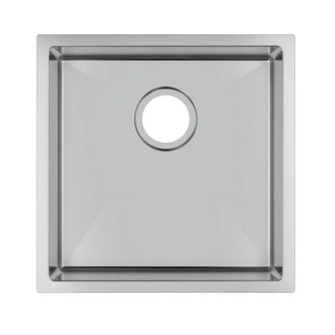 Aquaperla 440x440mm Single Bowl Kitchen Sink - Stainless Steel, Bottom Grid, Top or Undermount