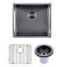 Aquaperla 500x440mm Gunmetal Single Bowl Kitchen Sink - PVD Stainless Steel, Bottom Grid, Top or Undermount