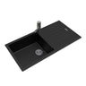 Aquaperla Arete 1000x500mm Matte Black Single Bowl Granite Sink with Drainer